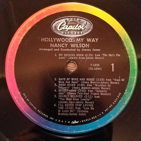 Nancy Wilson : Hollywood My Way (LP, Album, Mono)