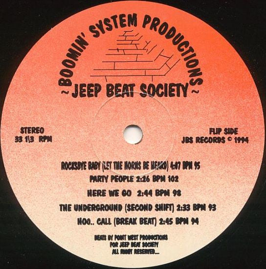 Jeep Beat Society : Boomin' System Productions (12")