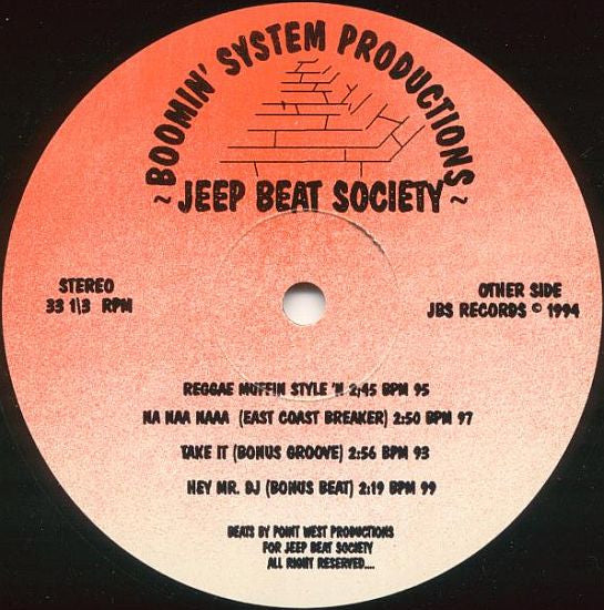 Jeep Beat Society : Boomin' System Productions (12")