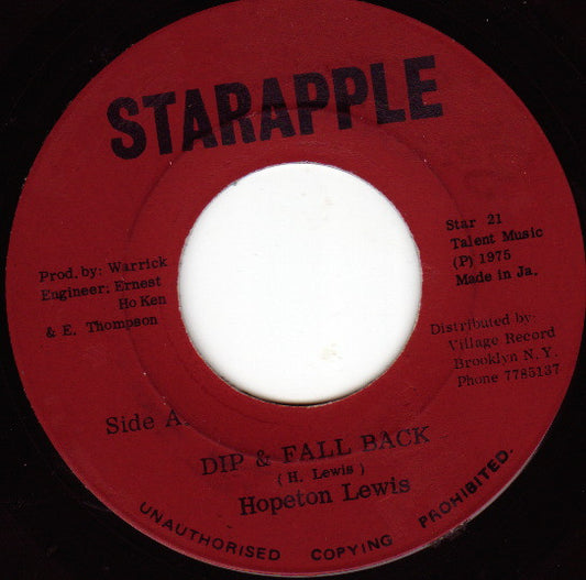 Hopeton Lewis : Dip & Fall Back (7", Single)