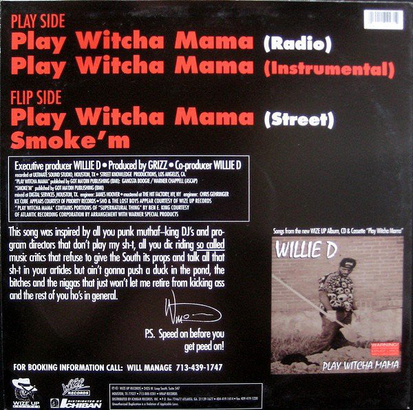 Willie D : Play Witcha Mama (12")