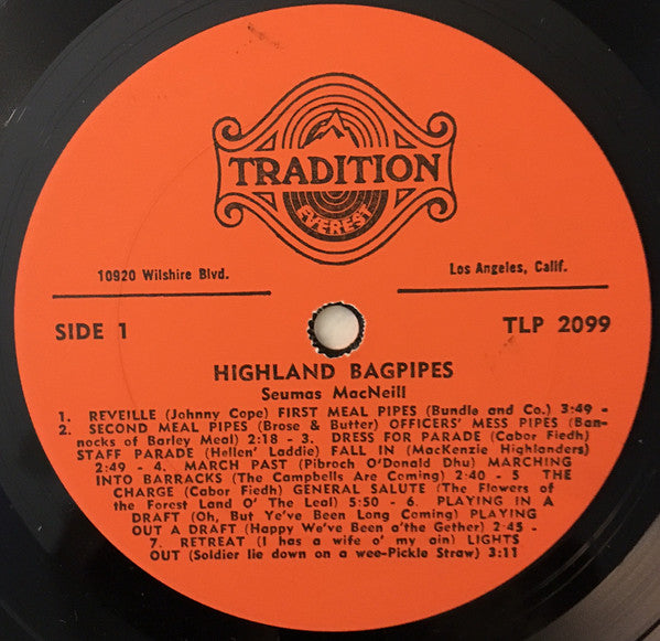 Seumas MacNeill : Highland Bagpipes (LP, Album)