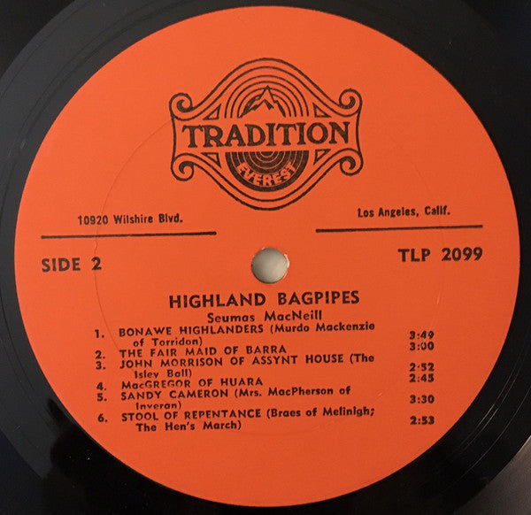 Seumas MacNeill : Highland Bagpipes (LP, Album)