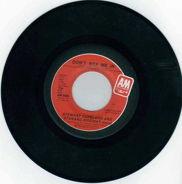 Stewart Copeland And Stanard Ridgway* : Don't Box Me In (7", Single, Promo)