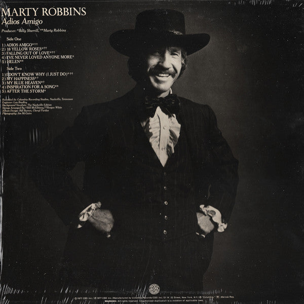Marty Robbins : Adios Amigo (LP, Album)