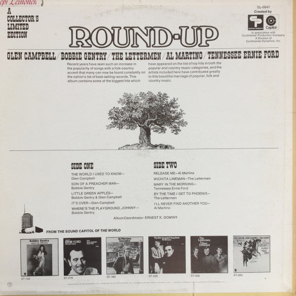 Glen Campbell / Bobbie Gentry / Tennessee Ernie Ford / Al Martino / The Lettermen : Round-Up (LP, Comp)