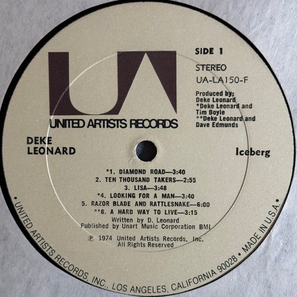 Deke Leonard : Iceberg (LP, Album, Gat)
