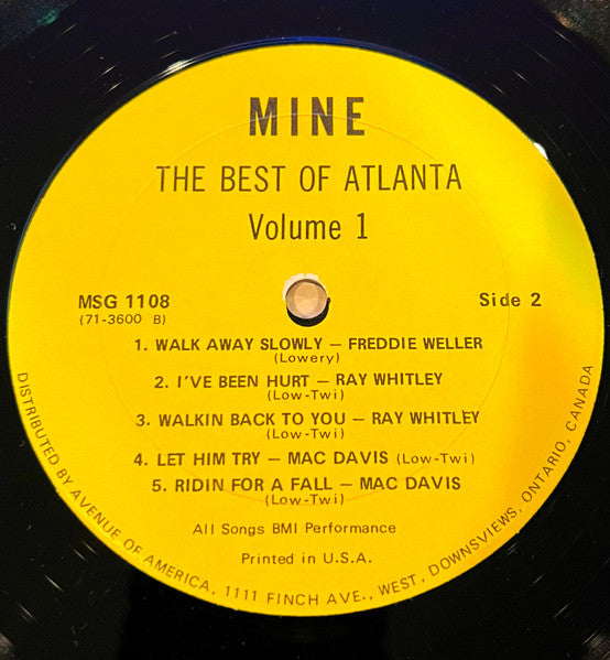 Various : The Best Of Atlanta Vol. 1 (LP, Comp)