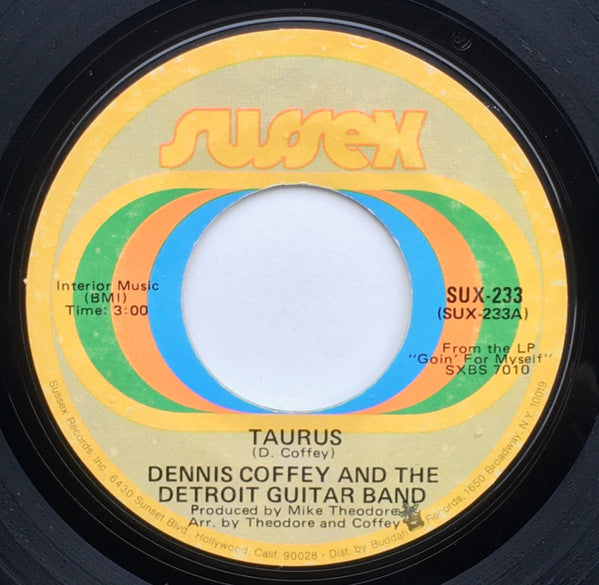 Dennis Coffey And The Detroit Guitar Band : Taurus (7", Single, Styrene)