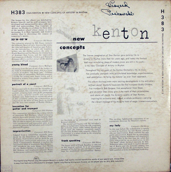 Stan Kenton And His Orchestra : New Concepts Of Artistry In Rhythm (10", Album)