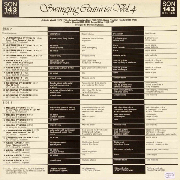 Dimitrie Inglessis : Swinging Centuries Vol. 4 (LP)