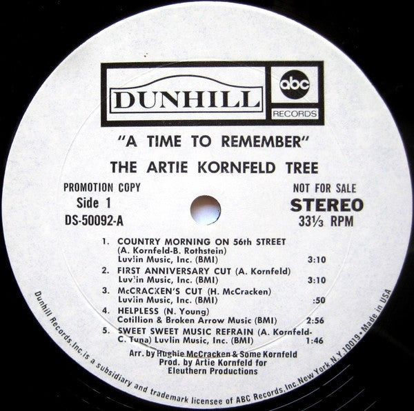 The Artie Kornfeld Tree : A Time To Remember! (LP, Album, Promo)