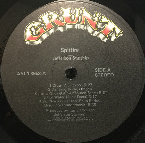 Jefferson Starship : Spitfire (LP, Album, RE, Ind)
