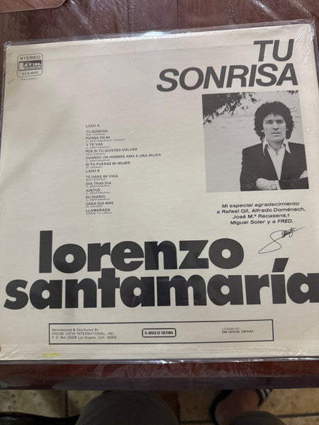 Lorenzo Santamaría : Tu Sonrisa (LP, Album)