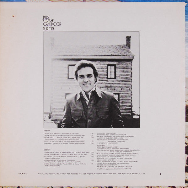Billy 'Crash' Craddock : Rub It In (LP, Album, Ter)
