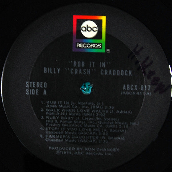 Billy 'Crash' Craddock : Rub It In (LP, Album, Ter)