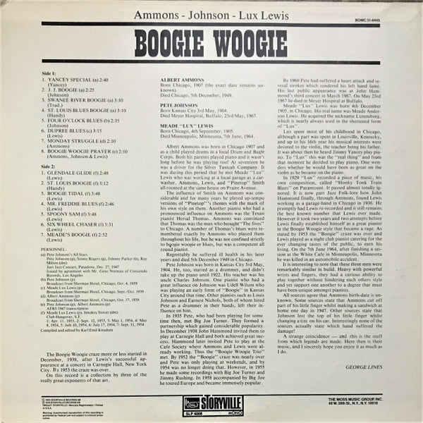 Albert Ammons & Meade Lux Lewis* & Pete Johnson : Boogie Woogie Trio (LP, Comp, Mono)