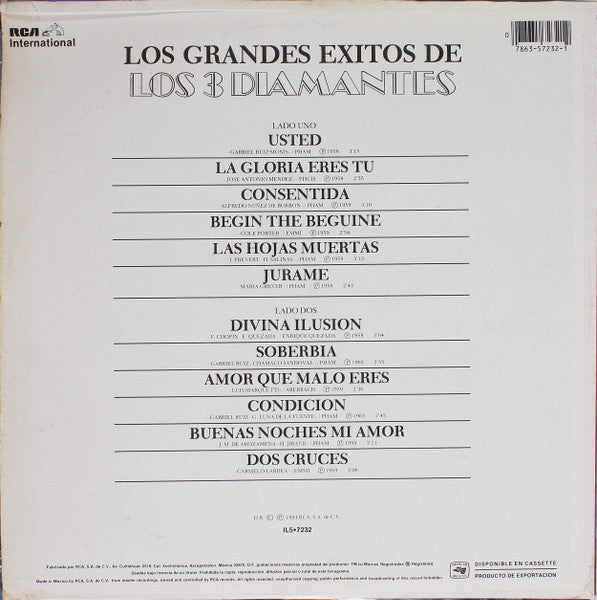 Los 3 Diamantes* : Los Grandes Exitos De Los 3 Diamantes (LP, Comp)