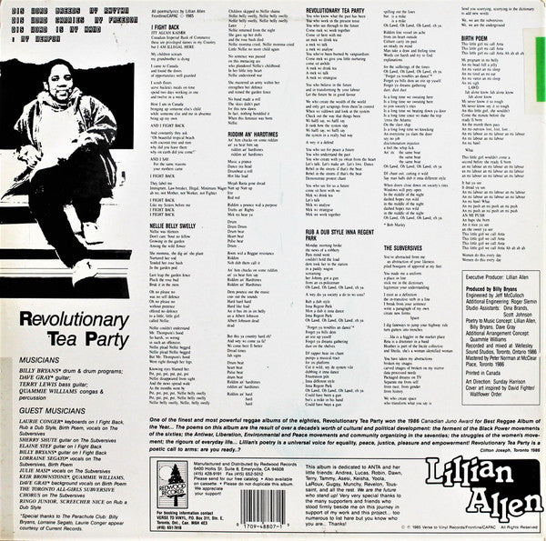 Lillian Allen : Revolutionary Tea Party (LP, RE)