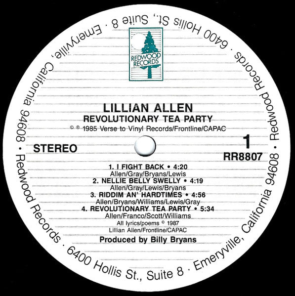 Lillian Allen : Revolutionary Tea Party (LP, RE)