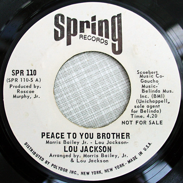 Lou Jackson (2) : Peace To You Brother (7", Promo)