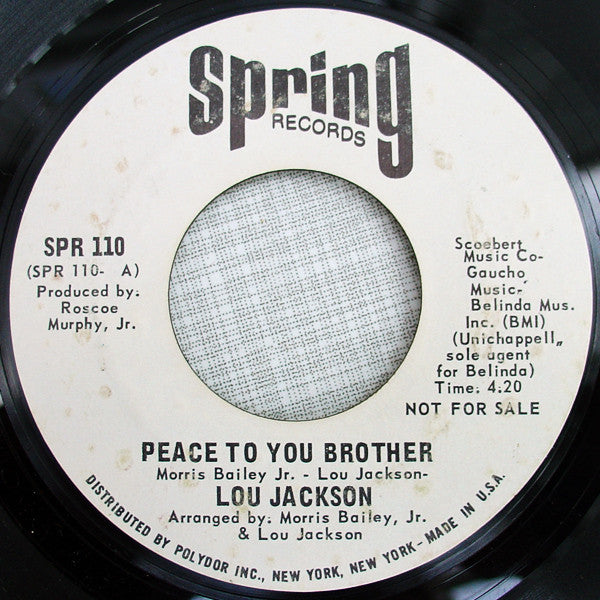 Lou Jackson (2) : Peace To You Brother (7", Promo)