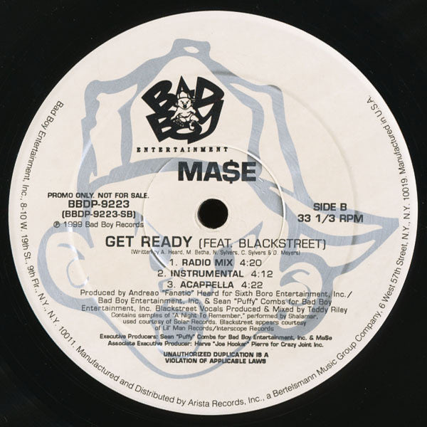 Mase Feat. Blackstreet : Get Ready (12", Promo)