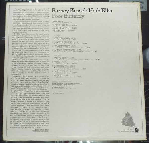 Barney Kessel And Herb Ellis : Poor Butterfly (LP, Album)