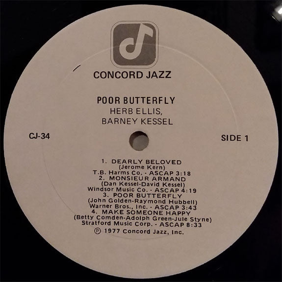 Barney Kessel And Herb Ellis : Poor Butterfly (LP, Album)