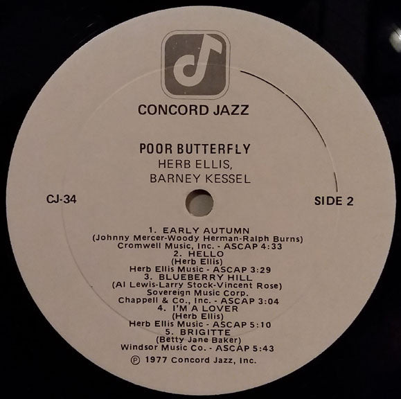 Barney Kessel And Herb Ellis : Poor Butterfly (LP, Album)