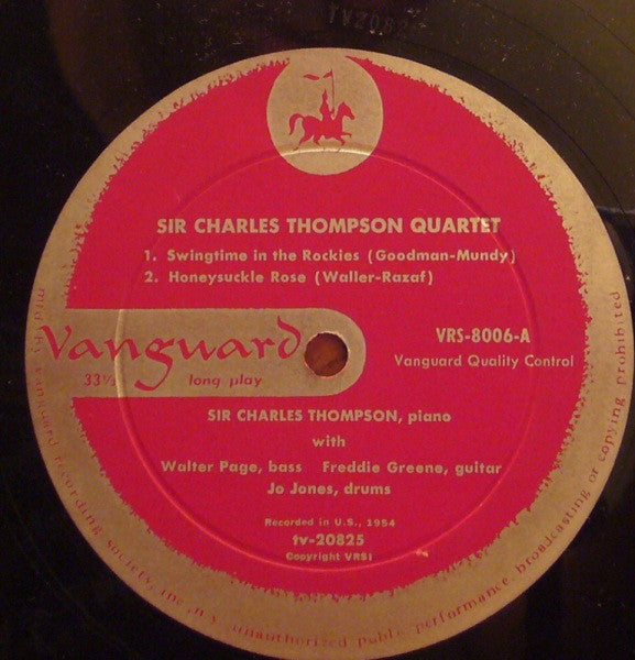 Sir Charles Thompson : Sir Charles Thompson Quartet (10", Mono)