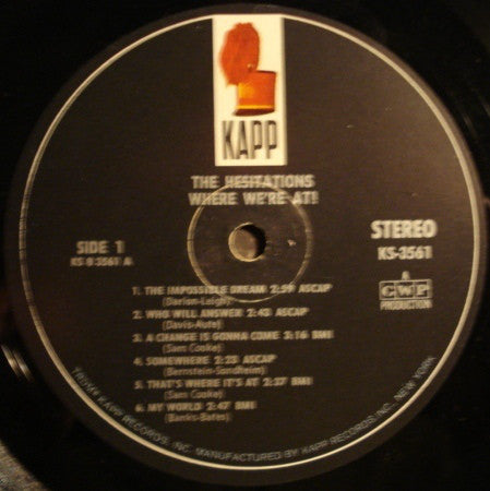 The Hesitations : Where We're At! (LP, Album)