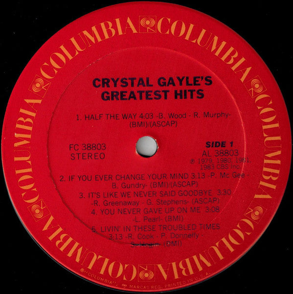 Crystal Gayle : Crystal Gayle's Greatest Hits (LP, Comp, Pit)