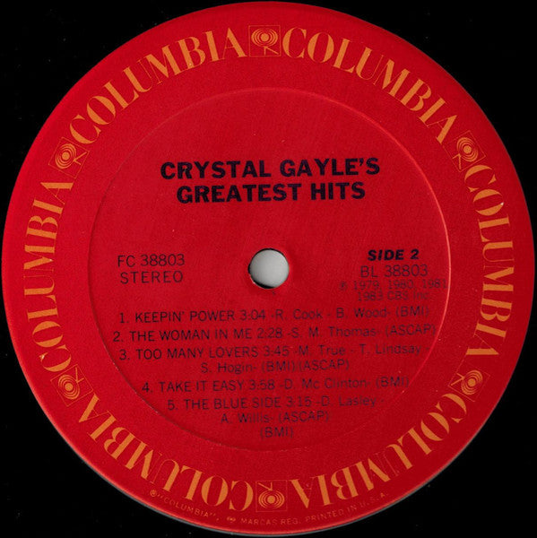 Crystal Gayle : Crystal Gayle's Greatest Hits (LP, Comp, Pit)