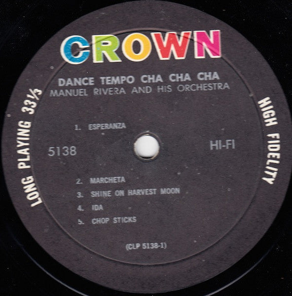 Manuel Rivera And His Orchestra : Dance Tempo Cha Cha Cha (LP, Album, Mono, RE)