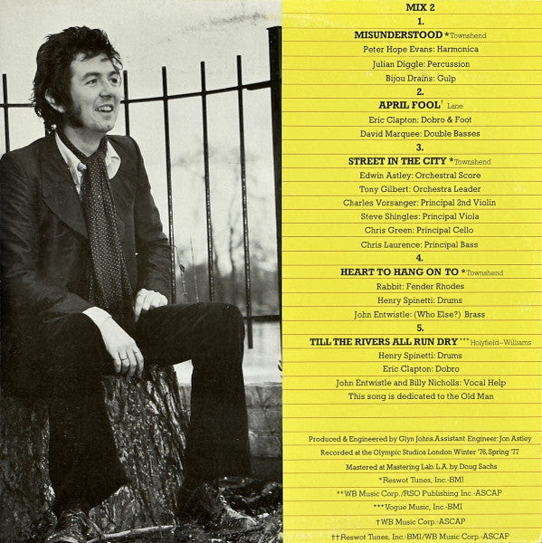 Pete Townshend • Ronnie Lane : Rough Mix (LP, Album, Pin)