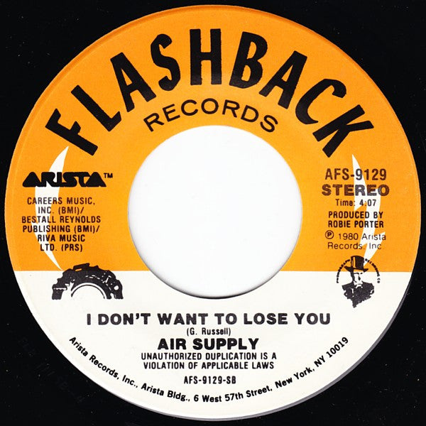 Air Supply : Lost In Love / I Don't Want To Lose You (7", Single, RE)
