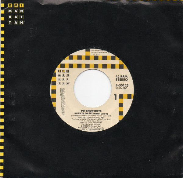 Pet Shop Boys : Always On My Mind (7", Single, All)