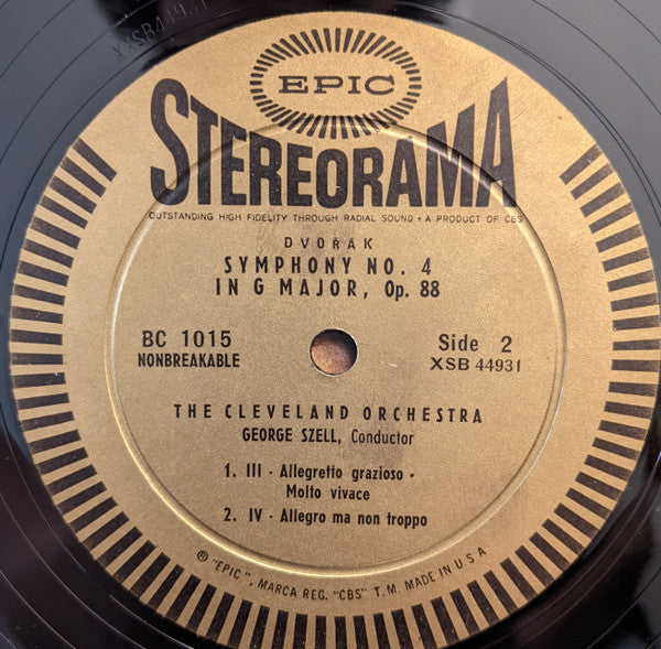 Dvořák*, George Szell, The Cleveland Orchestra : Symphony No. 4 In G Major, Op.88 (LP)
