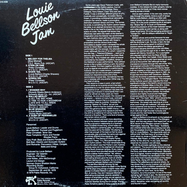 Louis Bellson : Louie Bellson Jam (LP, Album, Als)