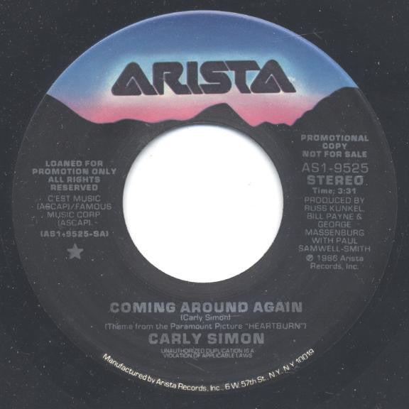 Carly Simon : Coming Around Again (7", Single, Promo)