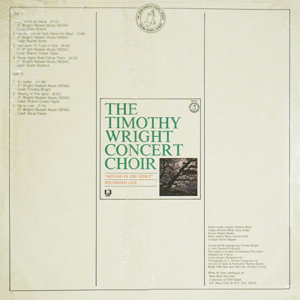 The Reverend Timothy Wright Concert Choir : Moving In The Spirit (LP)