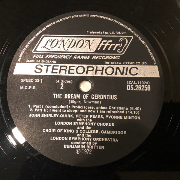 Sir Edward Elgar, Peter Pears, Yvonne Minton, John Shirley-Quirk, Benjamin Britten : The Dream Of Gerontius (2xLP, Album + Box)