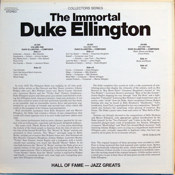 Duke Ellington : The Immortal Duke Ellington Vol. 1 Of 3 (LP, Comp, RE)