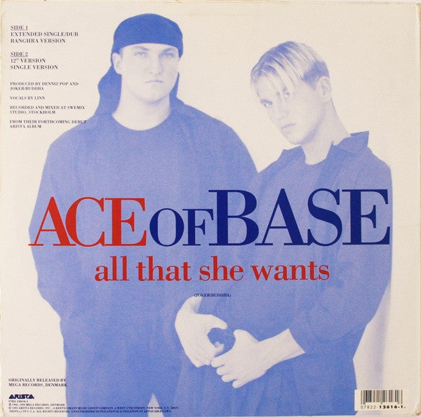 Ace Of Base : All That She Wants (12", Single)