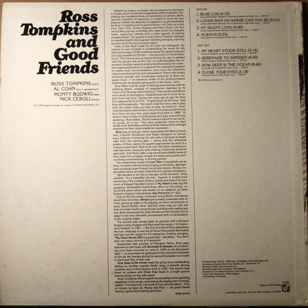 Ross Tompkins : Ross Tompkins And Good Friends (LP, Album)