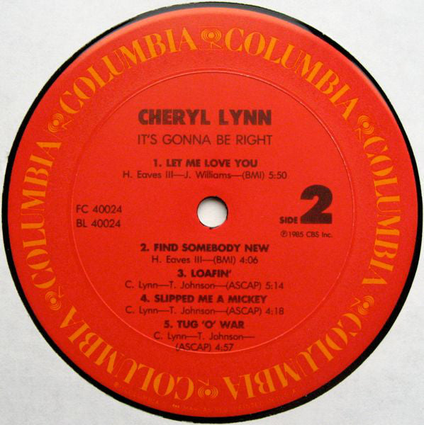 Cheryl Lynn : It's Gonna Be Right (LP, Album, Car)