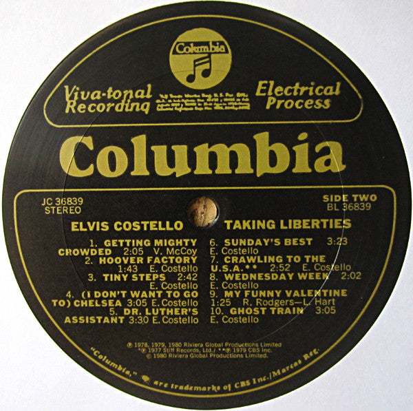 Elvis Costello : Taking Liberties (LP, Comp, San)