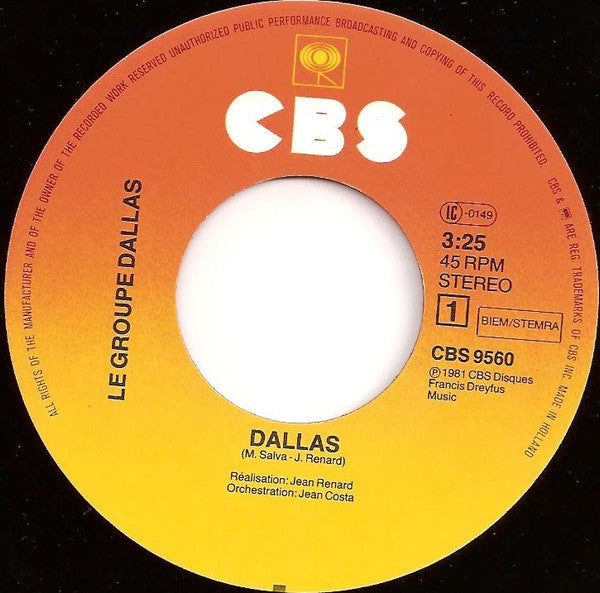 Dallas (11) : Générique Du Feuilleton TV (7")