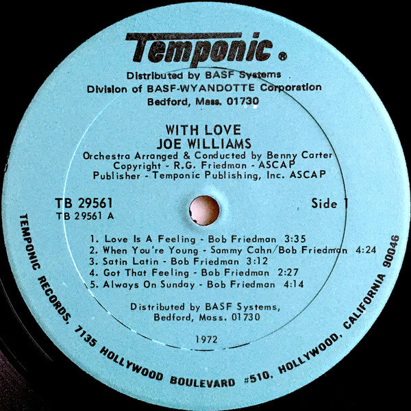 Joe Williams : With Love (LP, Album, Uni)